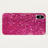 Roze glitter Case-Mate iPhone case (Achterkant (horizontaal))