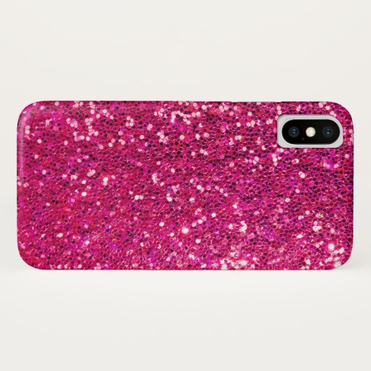 Roze glitter Case-Mate iPhone case (Achterkant (horizontaal))