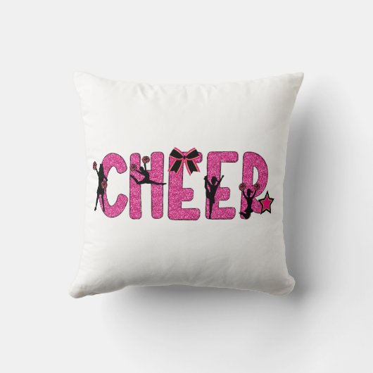 Roze Glitter Cheerleader Cheer Kussen (Achterkant)
