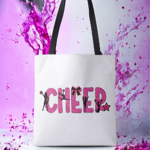 Roze Glitter Cheerleader Cheer Tote Bag