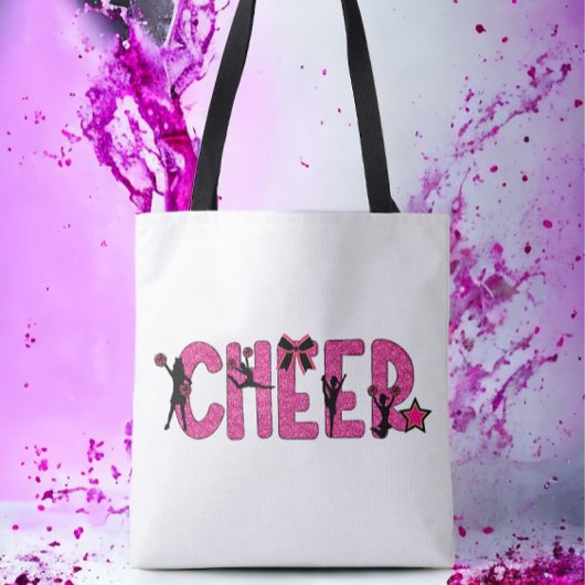 Roze Glitter Cheerleader Cheer Tote Bag