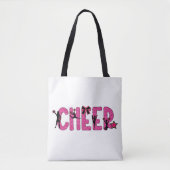 Roze Glitter Cheerleader Cheer Tote Bag (Voorkant)