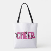 Roze Glitter Cheerleader Cheer Tote Bag (Achterkant)