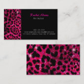 Roze Glitter Cheetah Print Pet Groomer Visitekaartje (Voorkant / Achterkant)