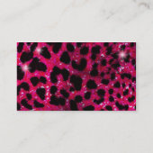Roze Glitter Cheetah Print Pet Groomer Visitekaartje (Achterkant)