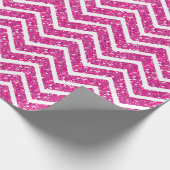 Roze Glitter Chevron Cadeaupapier (Hoek)