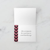 Roze Glitter Chevron Folded Hartelijk dank Bedankkaart (Binnen)