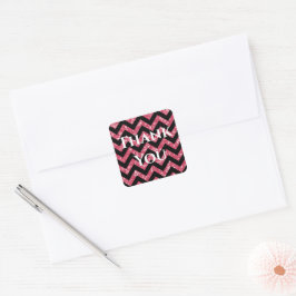 Roze Glitter Chevron Hartelijk dank, Stickers