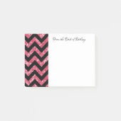 Roze Glitter Chevron Opmerkingen Post-it® Notes (Voorkant)