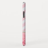 Roze glitter, Chevron Stripe gepersonaliseerd Case-Mate iPhone Case (Achterkant/rechts)