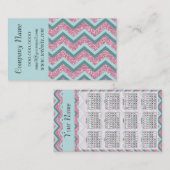 Roze Glitter Chevron ZigZag Pattern Visitekaartje (Voorkant / Achterkant)