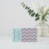 Roze Glitter Chevron ZigZag Pattern Visitekaartje (Staand voorkant)
