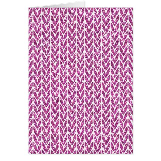 Roze Glitter Chevrons Knit Pattern Print (Voorkant)