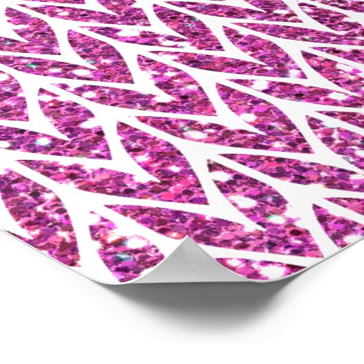 Roze Glitter Chevrons Knit Pattern Print (Hoek)