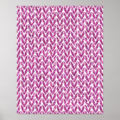 Roze Glitter Chevrons Knit Pattern Print (Voorkant)