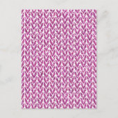 Roze Glitter Chevrons Knit Pattern Print Briefkaart (Voorkant)