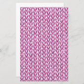 Roze Glitter Chevrons Knit Pattern Print Briefpapier (Voorkant / Achterkant)
