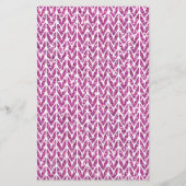 Roze Glitter Chevrons Knit Pattern Print Briefpapier (Voorkant)
