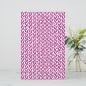 Roze Glitter Chevrons Knit Pattern Print Briefpapier (Staand voorkant)