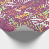 Roze Glitter Chevrons Knit Pattern Print Cadeaupapier (Hoek)