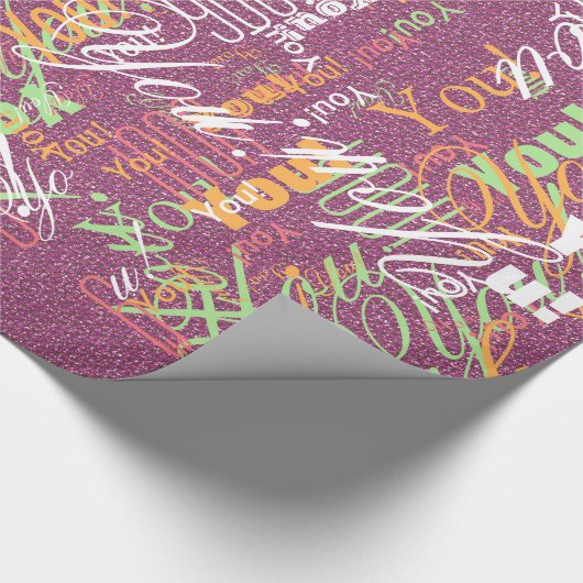 Roze Glitter Chevrons Knit Pattern Print Cadeaupapier (Hoek)