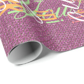 Roze Glitter Chevrons Knit Pattern Print Cadeaupapier (Rol Hoek)