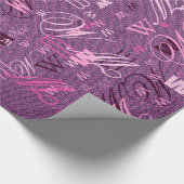 Roze Glitter Chevrons Knit Pattern Print Cadeaupapier (Hoek)