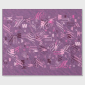 Roze Glitter Chevrons Knit Pattern Print Cadeaupapier (Vlak)