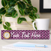 Roze Glitter Chevrons Knit Pattern Print Naambordje