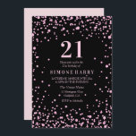 Roze Glitter Confetti 21st Birthday Party Invite Kaart<br><div class="desc">Roze Glitter Confetti 21st Birthday Party nodigt collectie in niche en nestwinkel uit</div>
