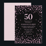 Roze Glitter Confetti 50th Birthday Party Invite Kaart<br><div class="desc">Roze glitter Confetti 50th Birthday Party Invite Zie passend collectie in niche en nestwinkel</div>