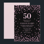 Roze Glitter Confetti 50th Birthday Party Invite Kaart<br><div class="desc">Roze glitter Confetti 50th Birthday Party Invite Zie passend collectie in niche en nestwinkel</div>
