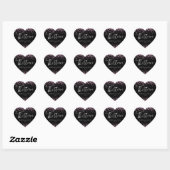 Roze Glitter Confetti Black 13de verjaardag Hart Sticker (Vel)