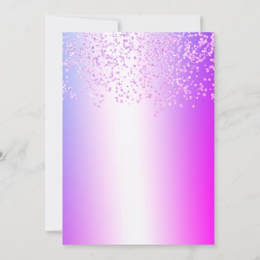 Roze glitter confetti hebrew name Bat Mitzvah Kaart (Achterkant)