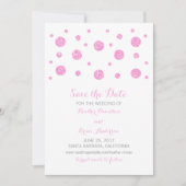 Roze Glitter Confetti sparen de Datum uitnodigen Save The Date (Voorkant)