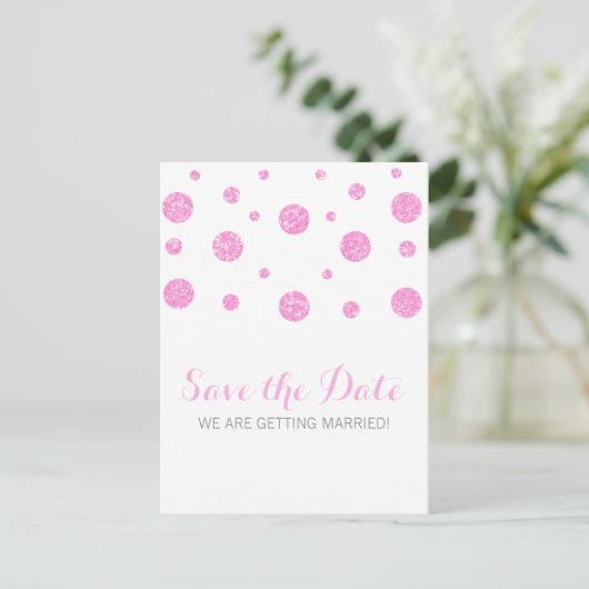 Roze Glitter Confetti sparen het Briefkaart van de (Staand voorkant)