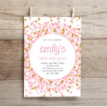 Roze Glitter Confetti Speelse Verjaardag Kaart<br><div class="desc">Deze leuke confetti glitter verjaardagsfeestuitnodiging heeft faux gold sparkly glitter en uw aangepaste tekst. Extra opties voor tekst en lay-out zijn beschikbaar als u ervoor kiest om verder aan te passen.</div>