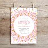 Roze Glitter Confetti Speelse Verjaardag Kaart