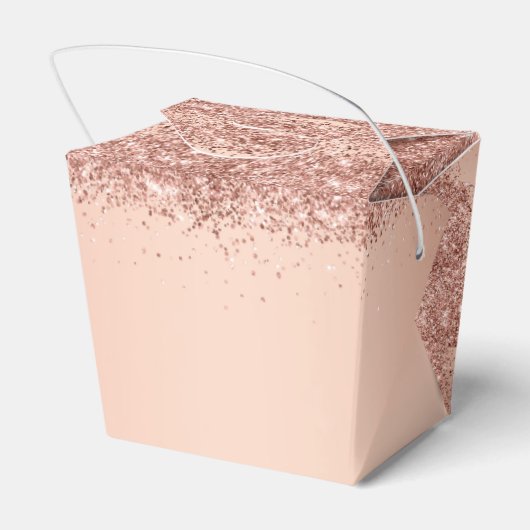 Roze glitter Creëer Uw eigen voordeur Bedankdoosjes (Achterkant)