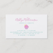 Roze Glitter Cupcake Bakkerij Gebak Chef Turquoise Visitekaartje (Achterkant)