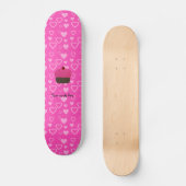 Roze glitter cupcake roze harten persoonlijk skateboard (Voorkant)