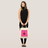 Roze glitter cupcake roze harten tote bag (Voorkant (model))
