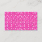 Roze glitter cupcake roze harten visitekaartje (Achterkant)