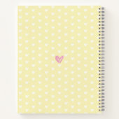 Roze Glitter Cupcake Witte Hartjes op Gele Naam Notitieboek (Achterkant)