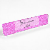 Roze Glitter Custom Desk Name Bord Naambordje