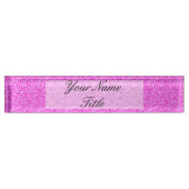 Roze Glitter Custom Desk Name Bord Naambordje (Voorkant)