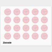 Roze Glitter Custom met Love Name Ronde Sticker (Vel)