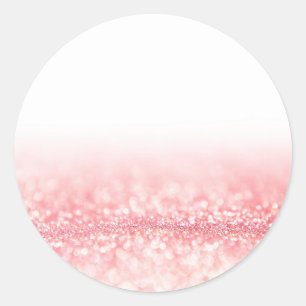 Roze Glitter Custom Trendy Ronde Sticker