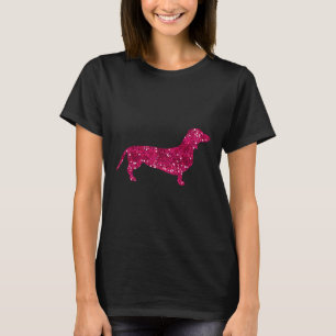 Roze Glitter Dachshund T-shirt