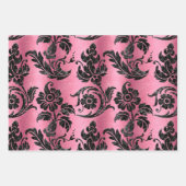 roze glitter Damask Glam Gift Inpakpapier Vel (Voorkant 3)